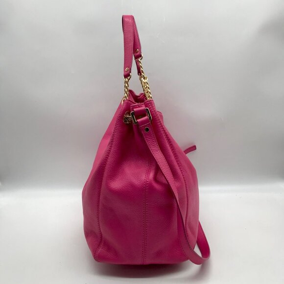 Michael Kors Pink Pebbled Leather Jet Set Chain Link Shoulder Bag - Picture 3 of 10